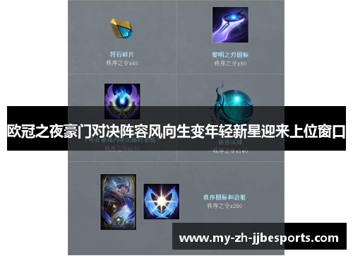 欧冠之夜豪门对决阵容风向生变年轻新星迎来上位窗口